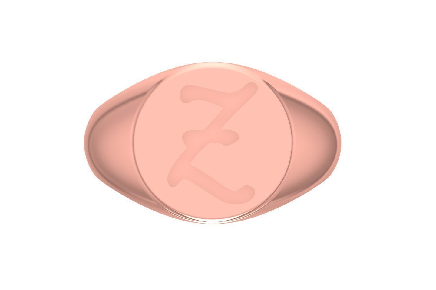 Z Alphabet Mens Signet Ring 3dm STL OBJ FBX Render Details 3D print model_1