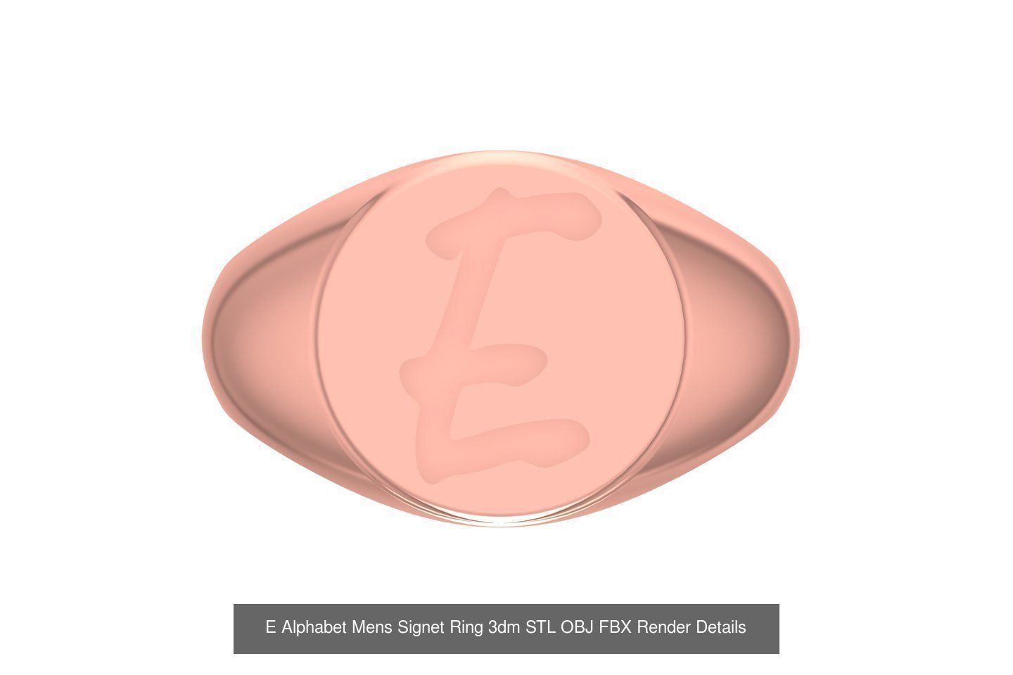 A to Z Alphabet Mens Signet Ring 3dm STL OBJ FBX Collection _7