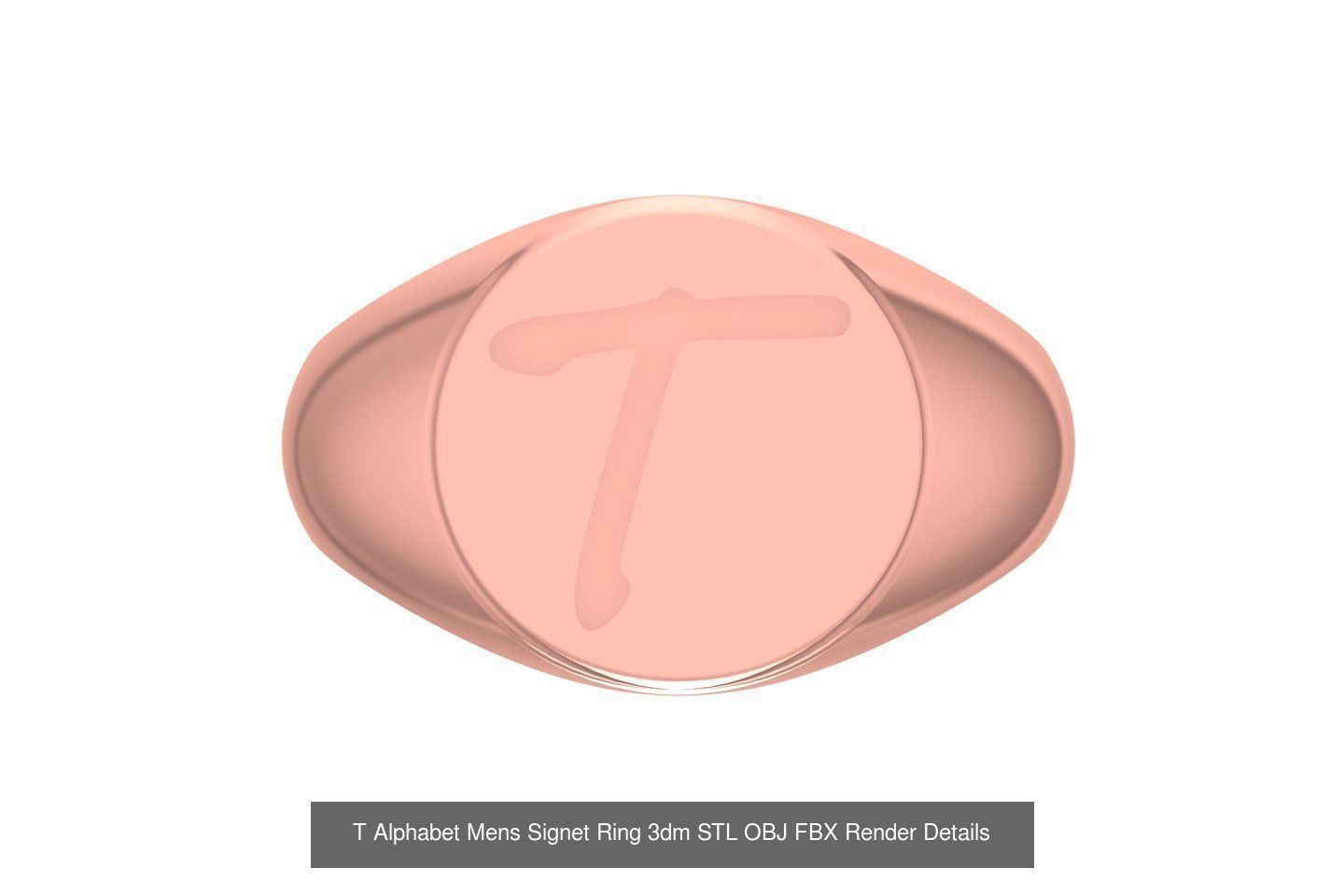 A to Z Alphabet Mens Signet Ring 3dm STL OBJ FBX Collection _22