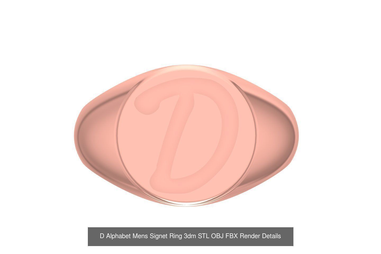 A to Z Alphabet Mens Signet Ring 3dm STL OBJ FBX Collection _6