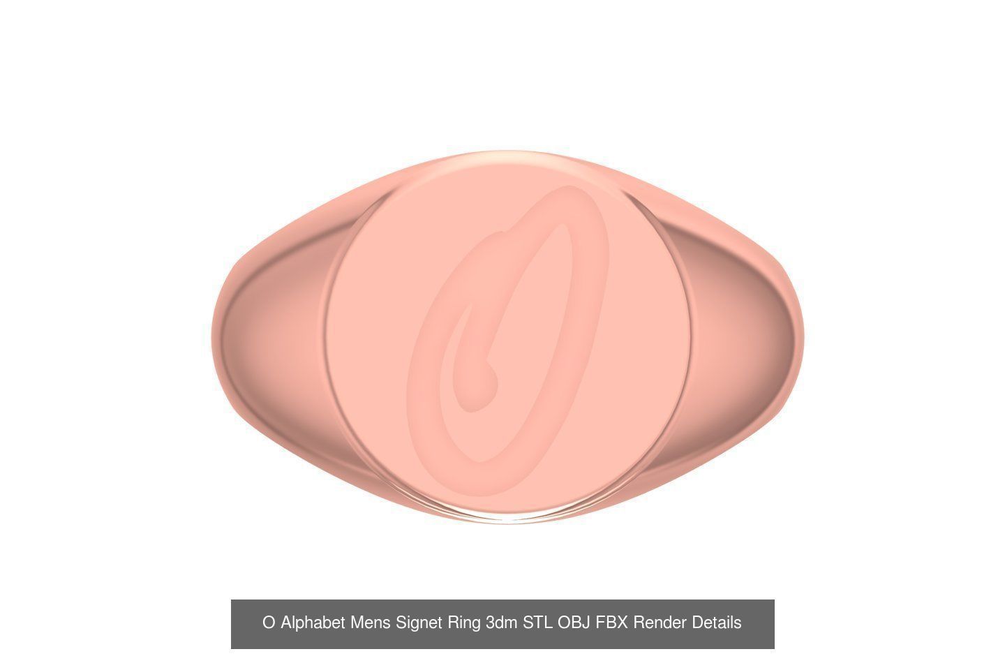 A to Z Alphabet Mens Signet Ring 3dm STL OBJ FBX Collection _17