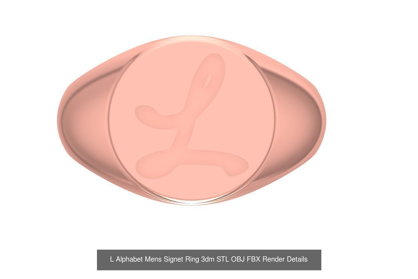 A to Z Alphabet Mens Signet Ring 3dm STL OBJ FBX Collection _14