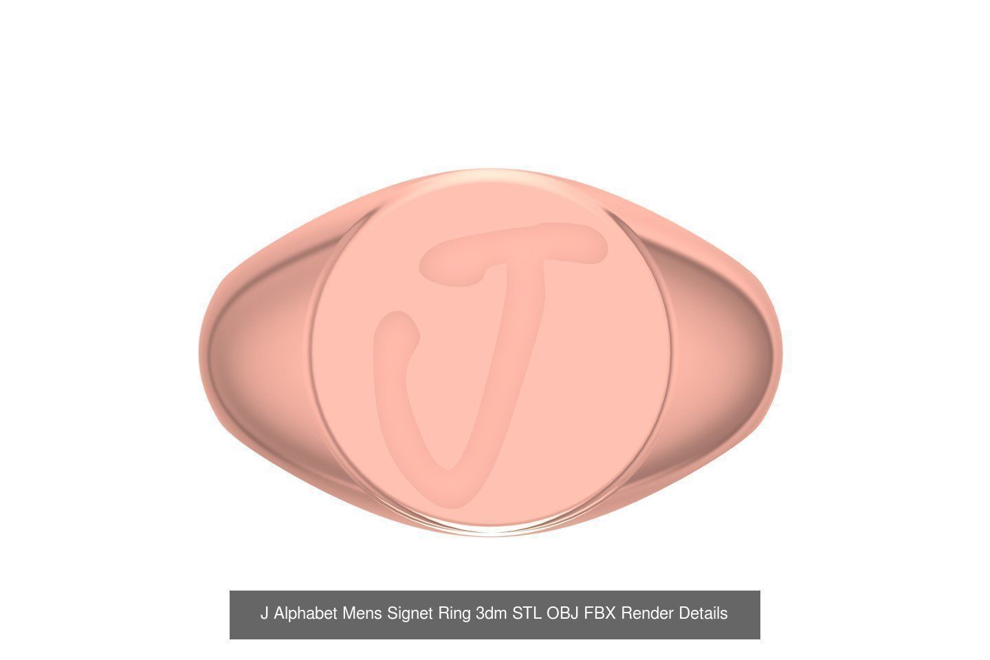 A to Z Alphabet Mens Signet Ring 3dm STL OBJ FBX Collection _12