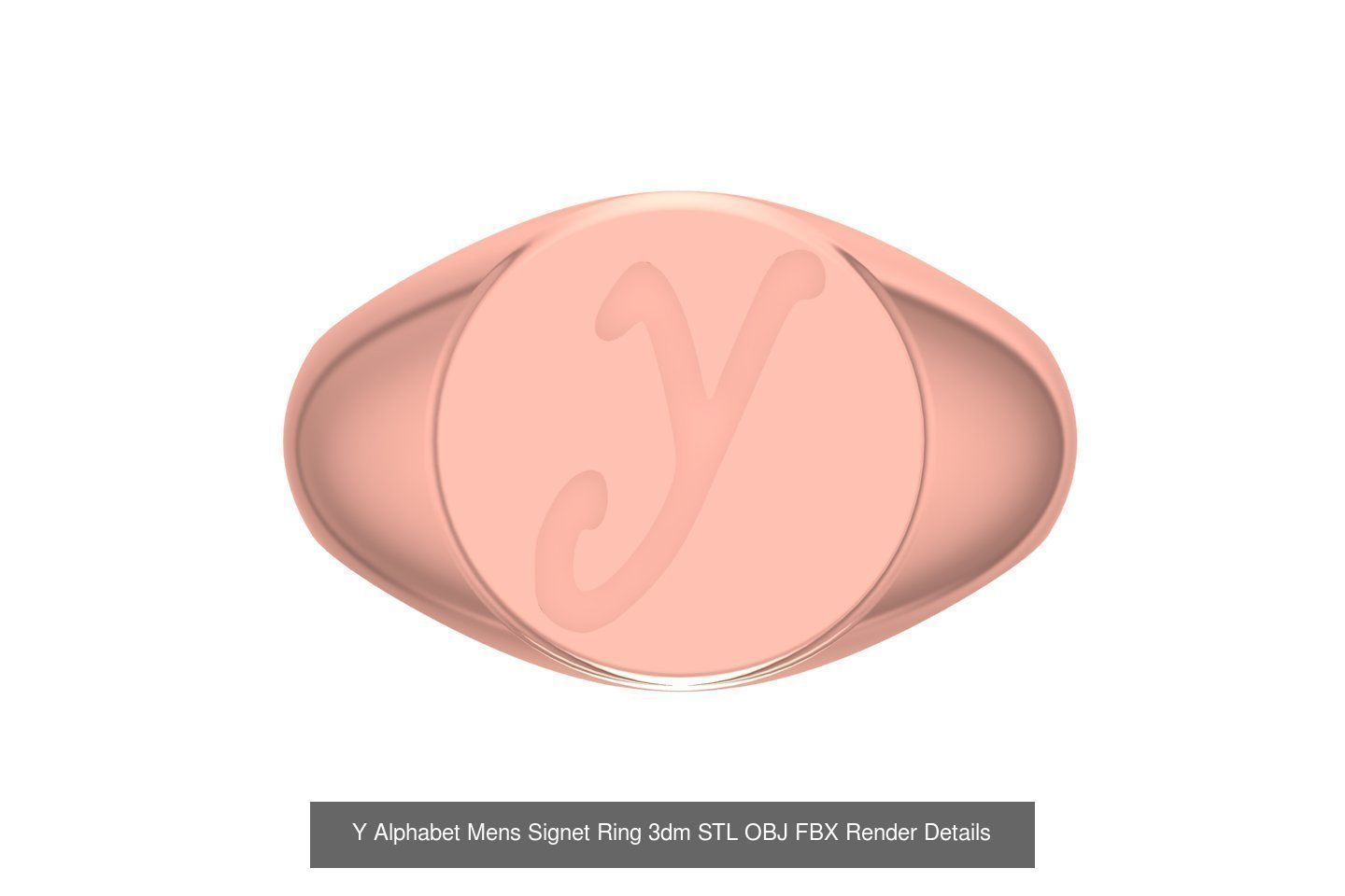 A to Z Alphabet Mens Signet Ring 3dm STL OBJ FBX Collection _27