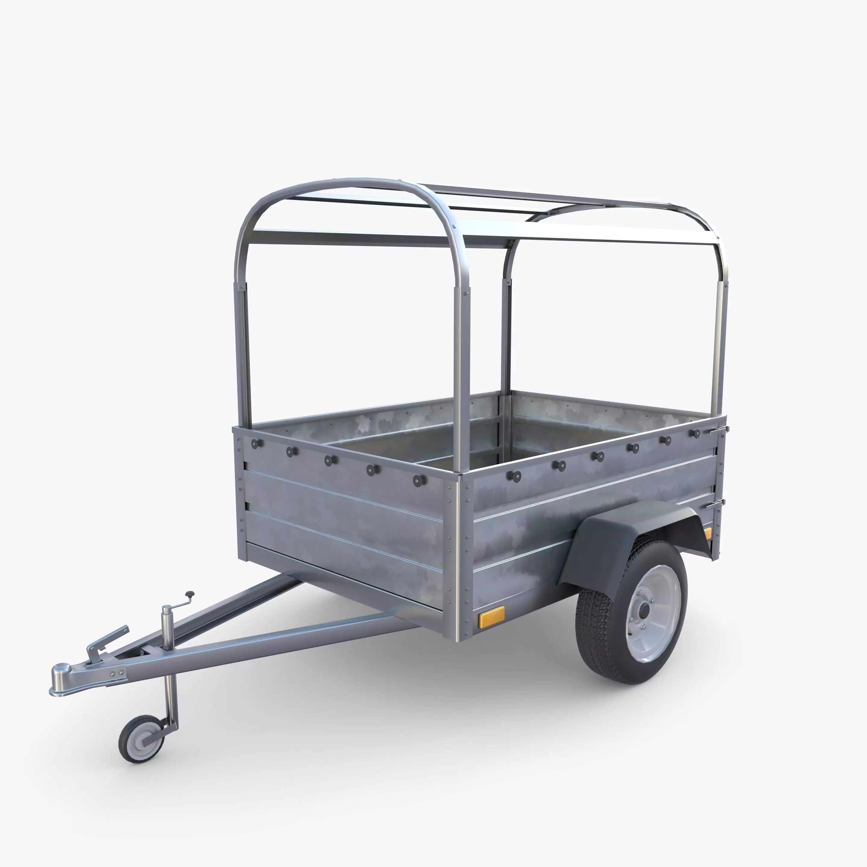 Cargo Trailer v2 Low-poly 3D model_0