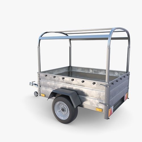 Cargo Trailer v2 Low-poly 3D model 4