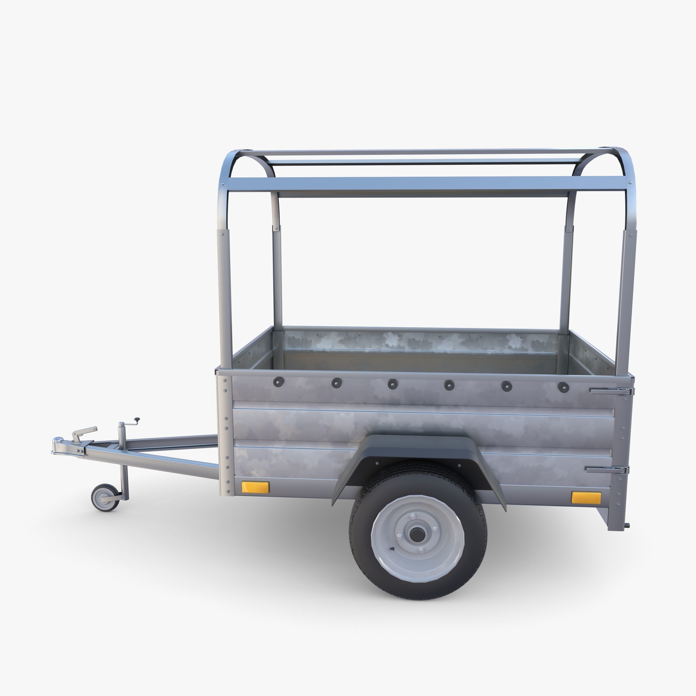 Cargo Trailer v2 Low-poly 3D model_2