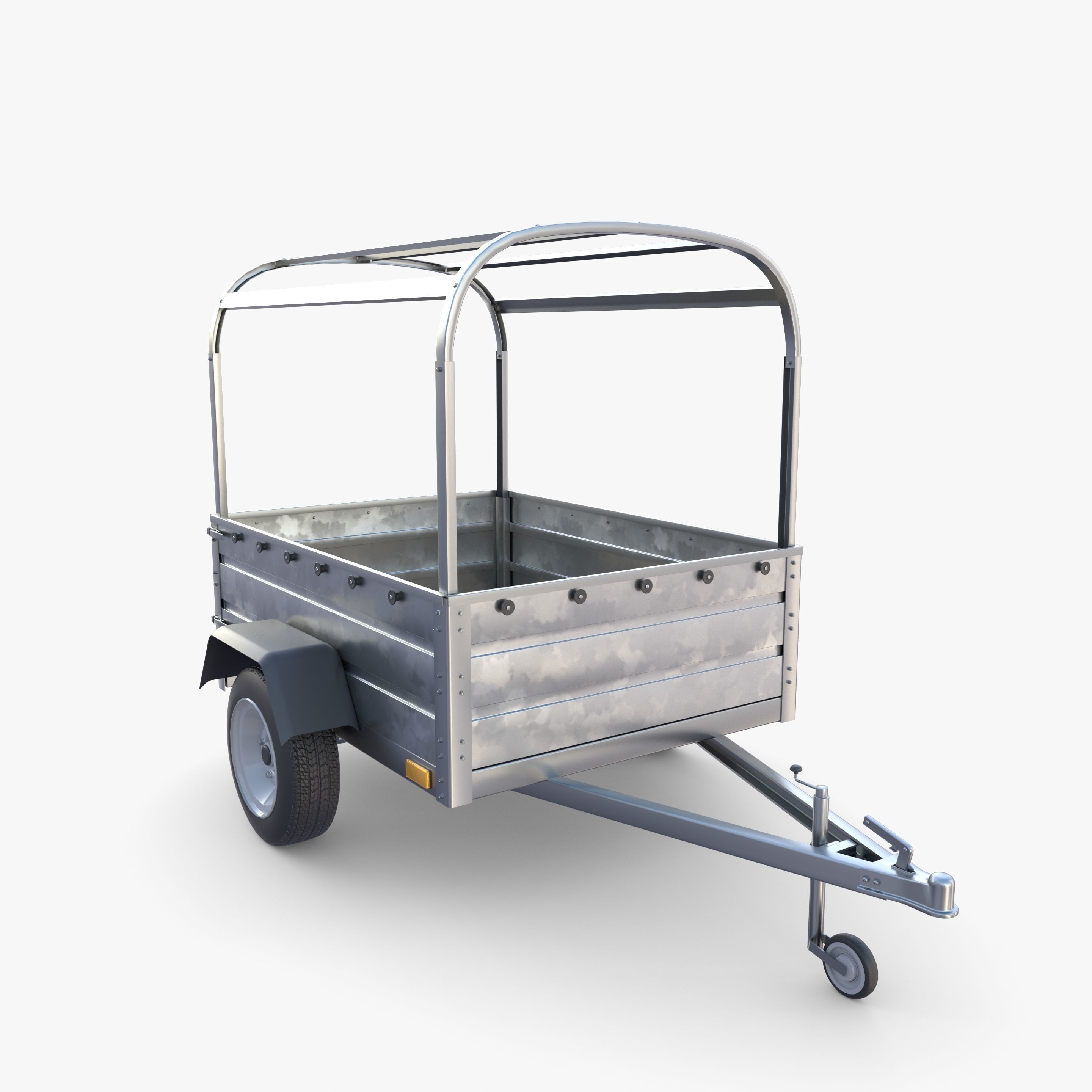 Cargo Trailer v2 Low-poly 3D model_8