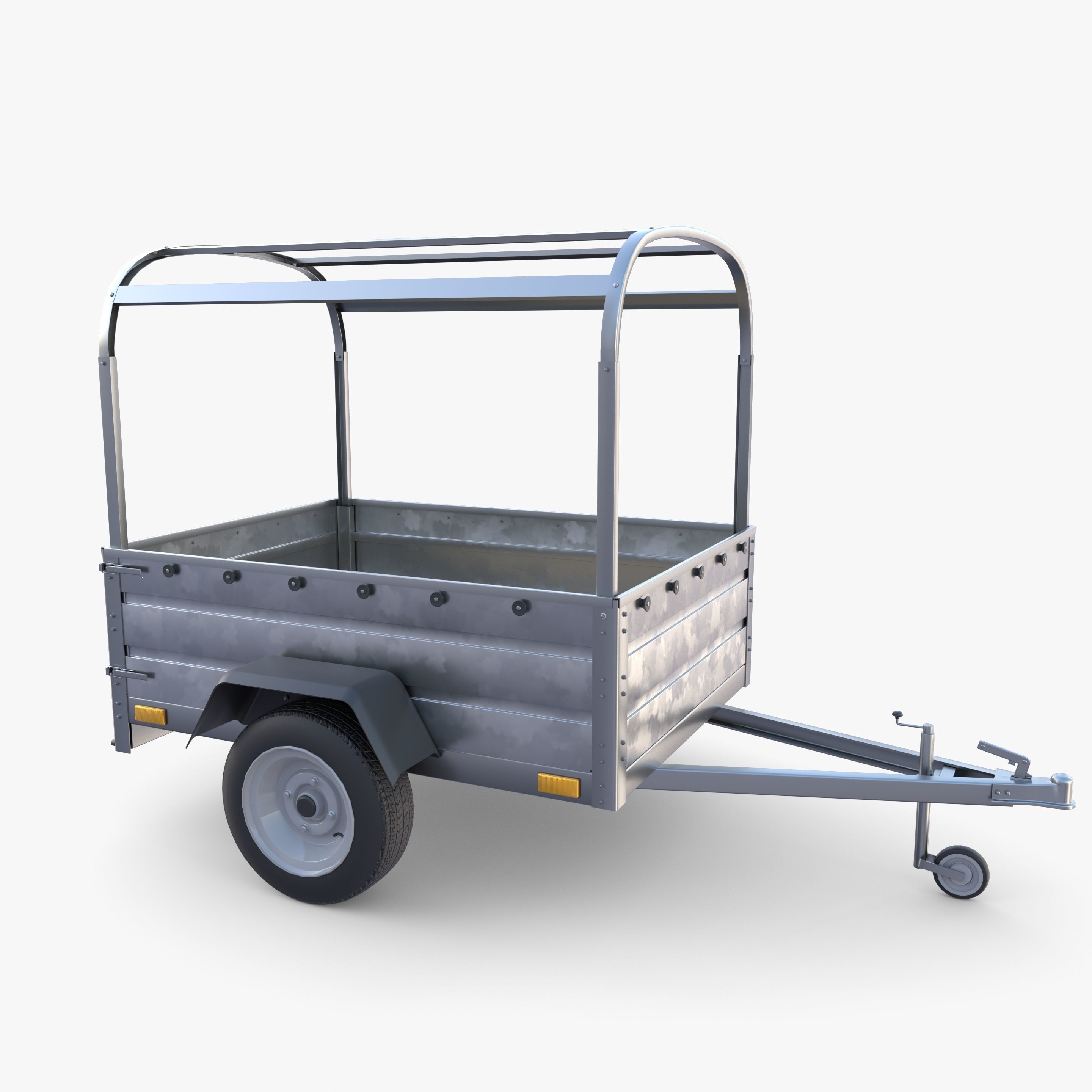 Cargo Trailer v2 Low-poly 3D model_7
