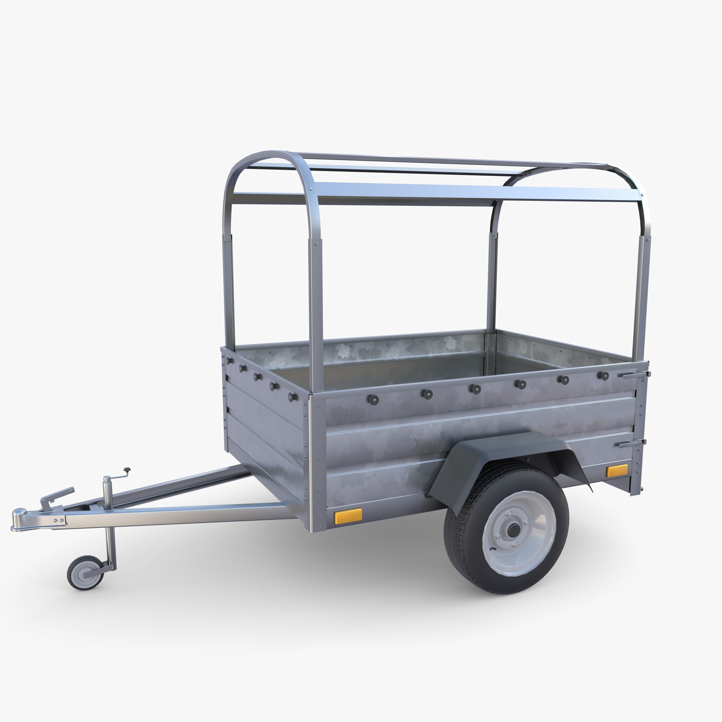 Cargo Trailer v2 Low-poly 3D model_1