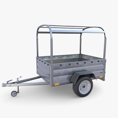 Cargo Trailer v2 Low-poly 3D model 2