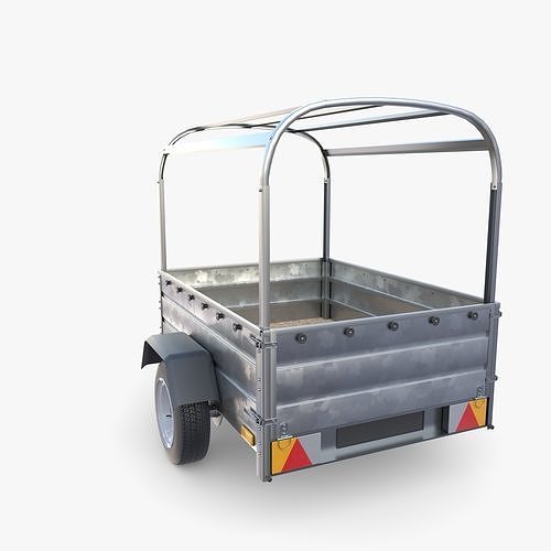 Cargo Trailer v2 Low-poly 3D model 5