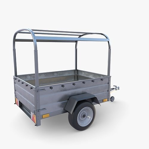 Cargo Trailer v2 Low-poly 3D model 7