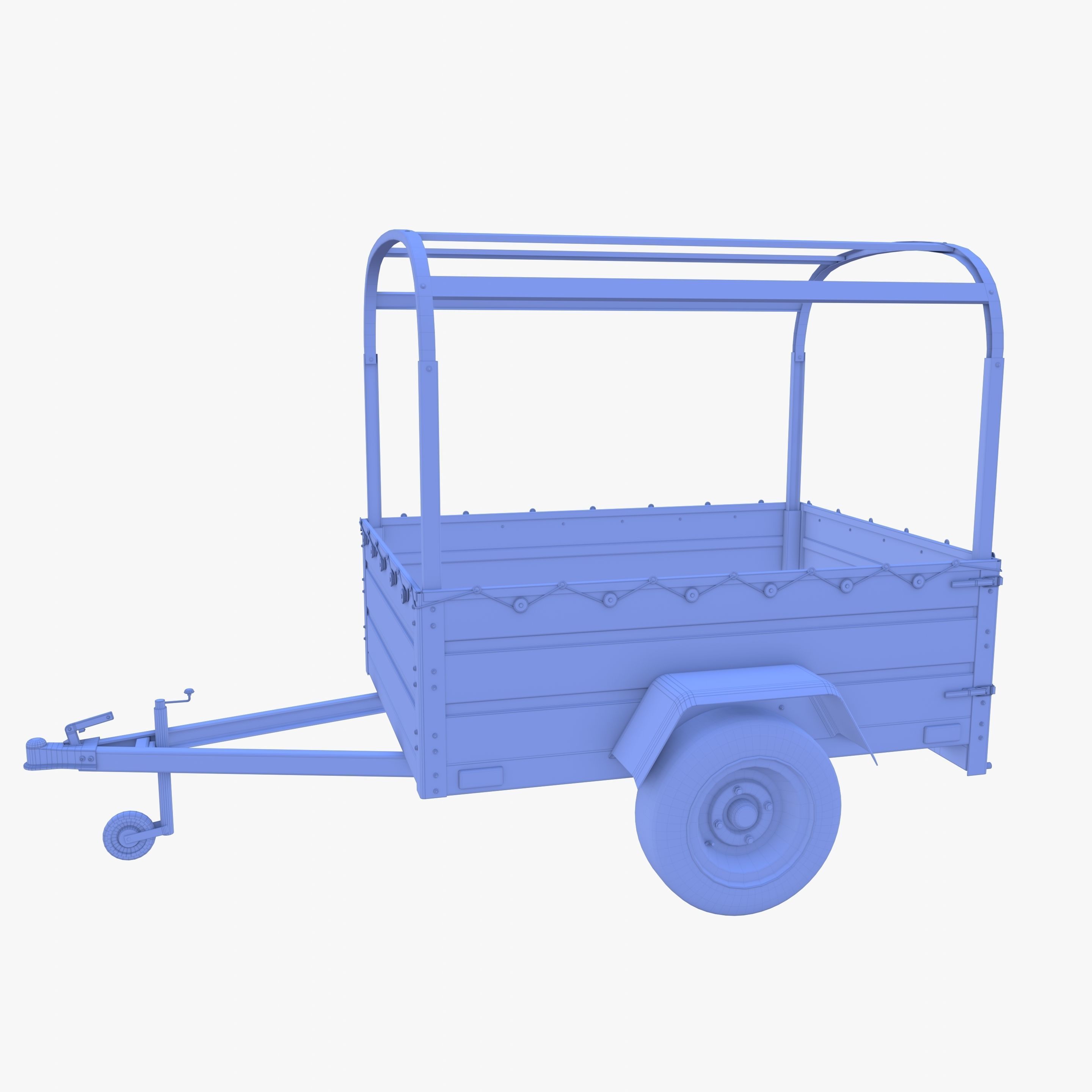 Cargo Trailer v2 Low-poly 3D model_19