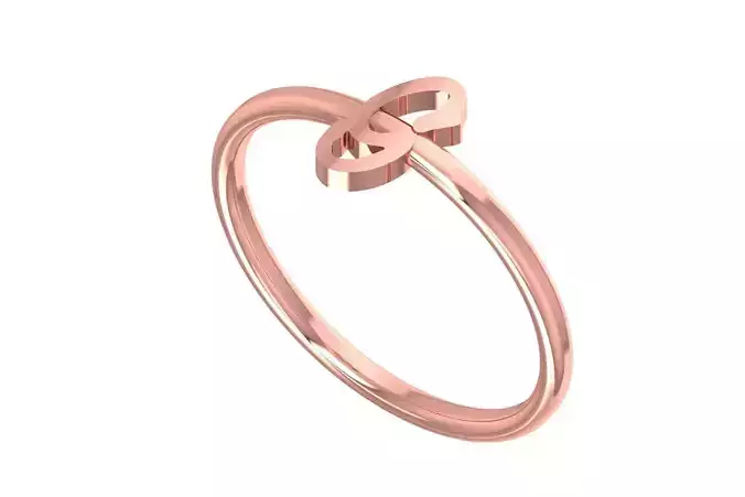 Initial G Alphabet Ring 3dm STL OBJ FBX Render Details