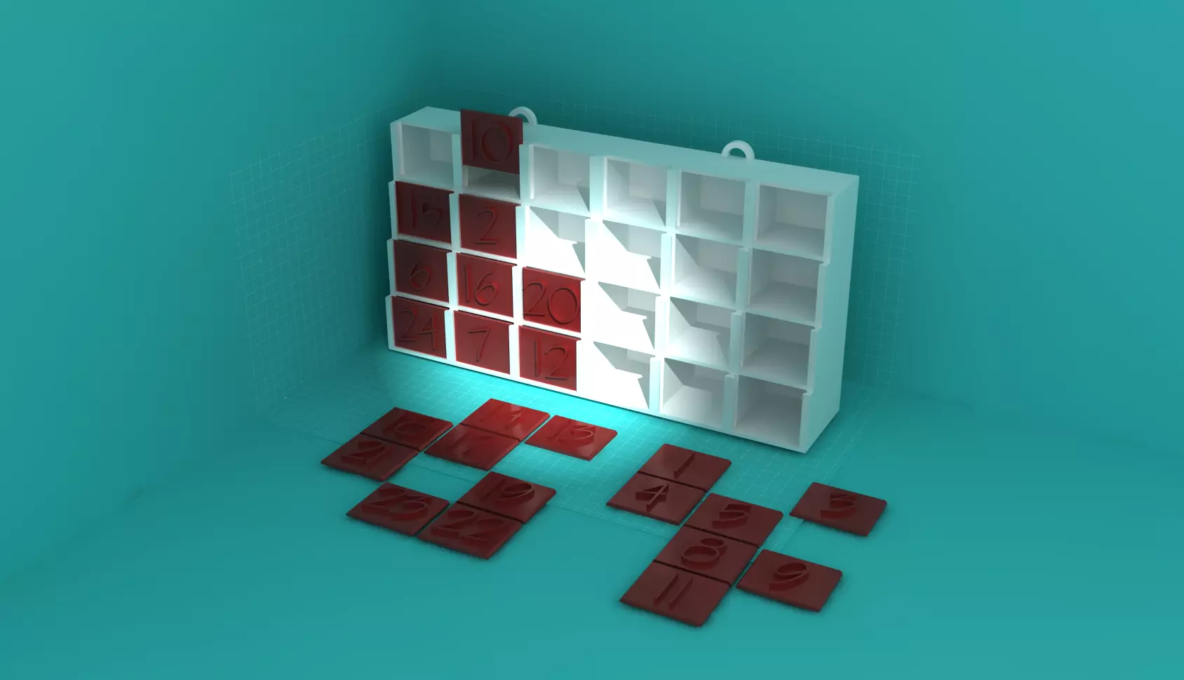 Adventcalendar-1-kontextum squares 3D print model_0