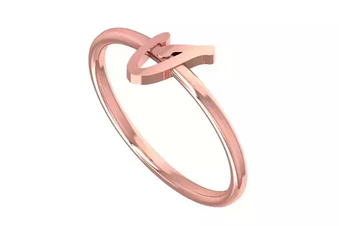 Initial I Alphabet Ring 3dm STL OBJ FBX Render Details