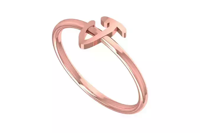 Initial J Alphabet Ring 3dm STL OBJ FBX Render Details