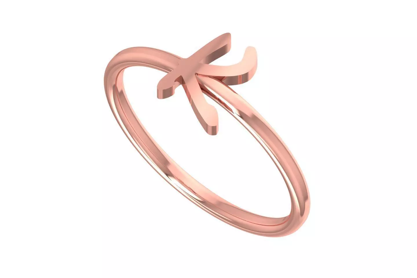 Initial K Alphabet Ring 3dm STL OBJ FBX Render Details 3D print model_0