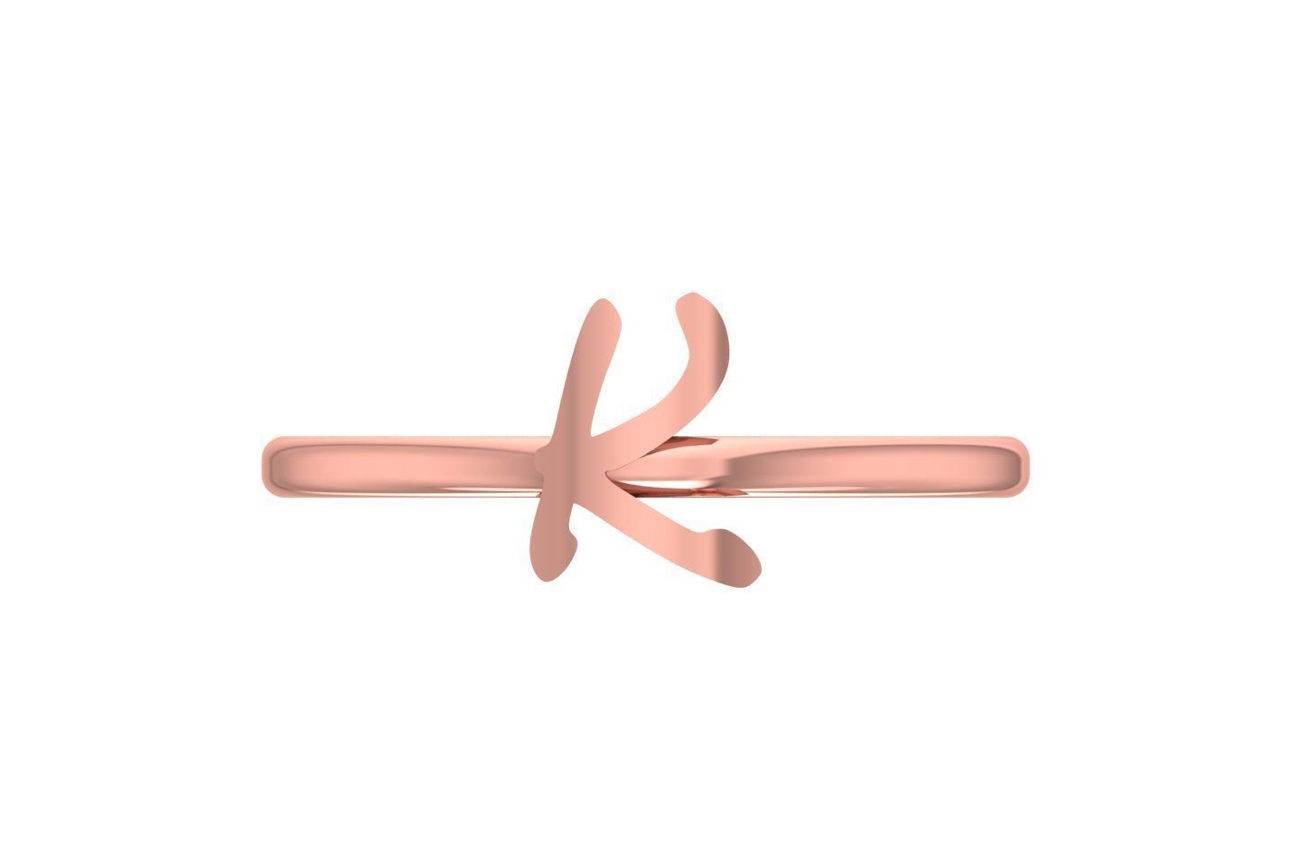 Initial K Alphabet Ring 3dm STL OBJ FBX Render Details 3D print model_1