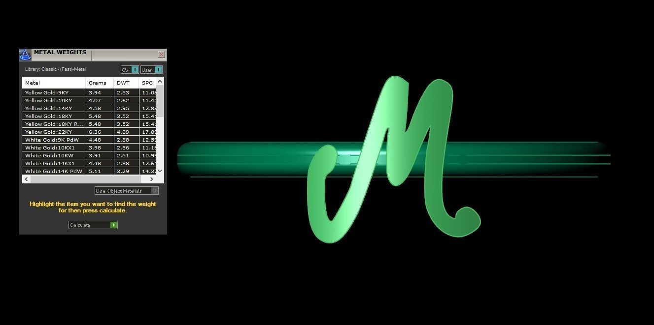 Initial M Alphabet Ring 3dm STL OBJ FBX Render Details 3D print model_3