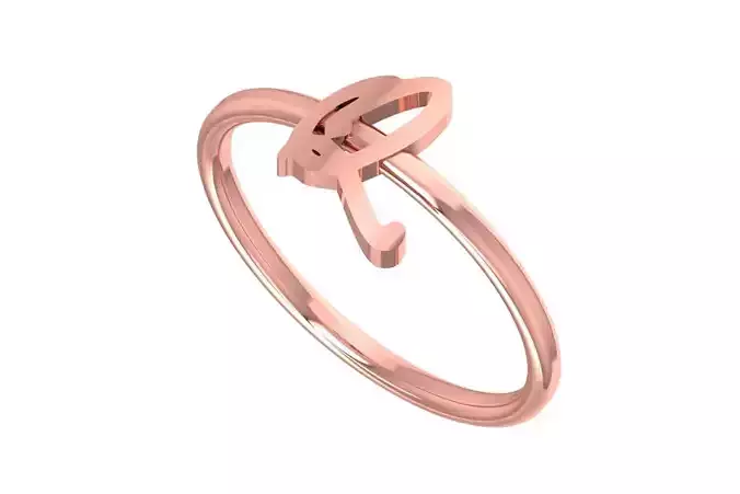 Initial Q Alphabet Ring 3dm STL OBJ FBX Render Details