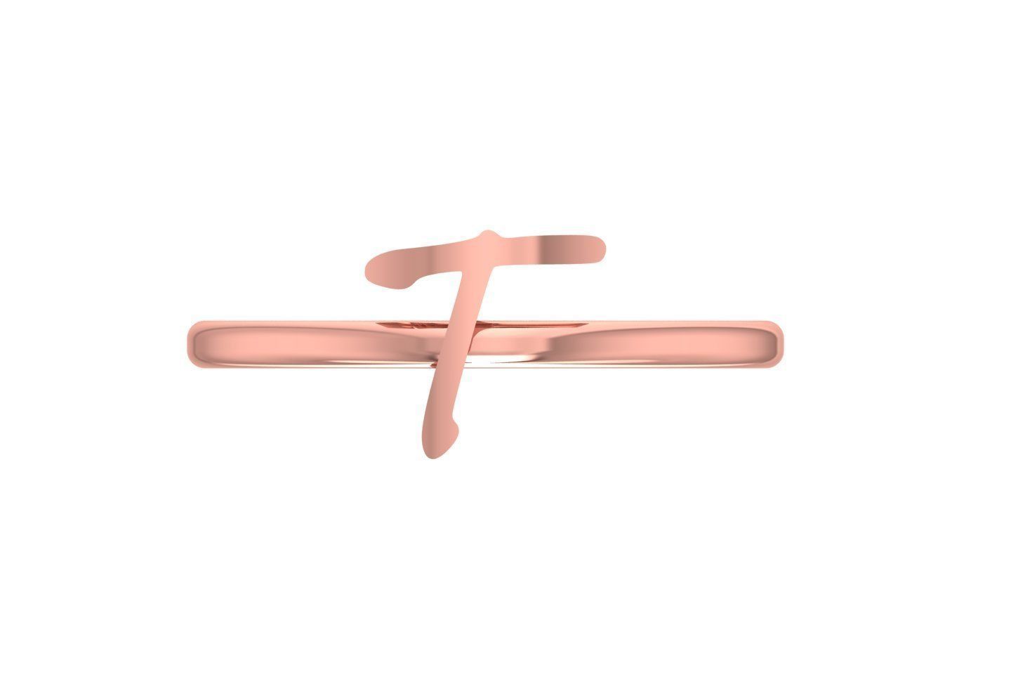 Initial T Alphabet Ring 3dm STL OBJ FBX Render Details 3D print model_1