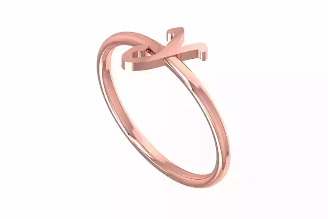 Initial Y Alphabet Ring 3dm STL OBJ FBX Render Details