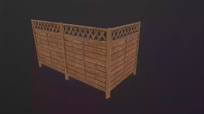 Modular Fence 3D Model Low-poly 3D model