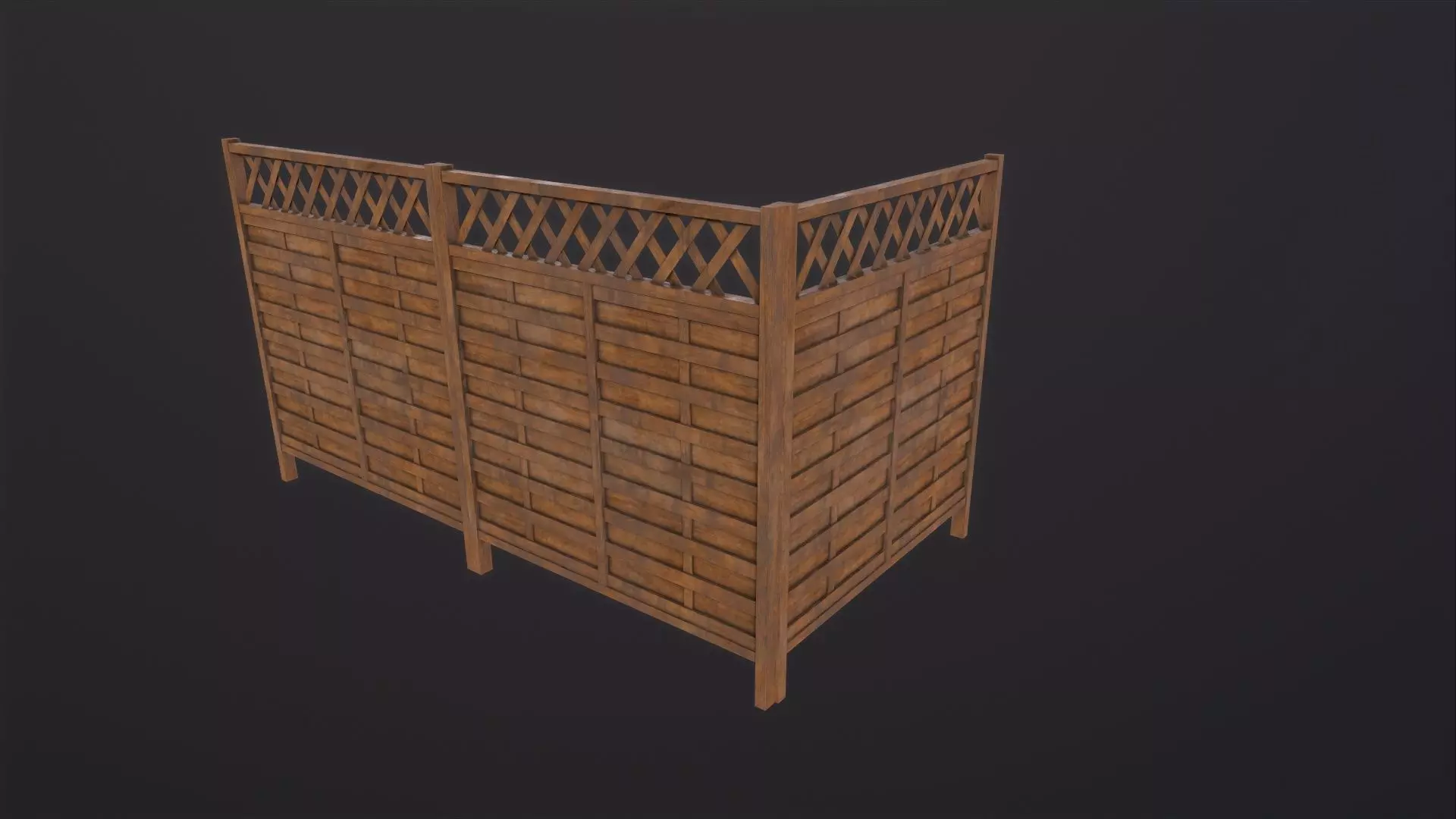 Modular Fence 3D Model Low-poly 3D model_0