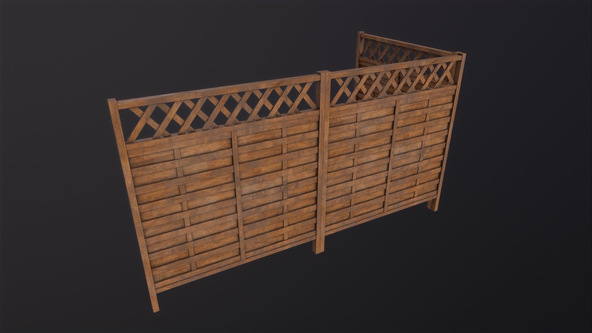 Modular Fence 3D Model Low-poly 3D model_2