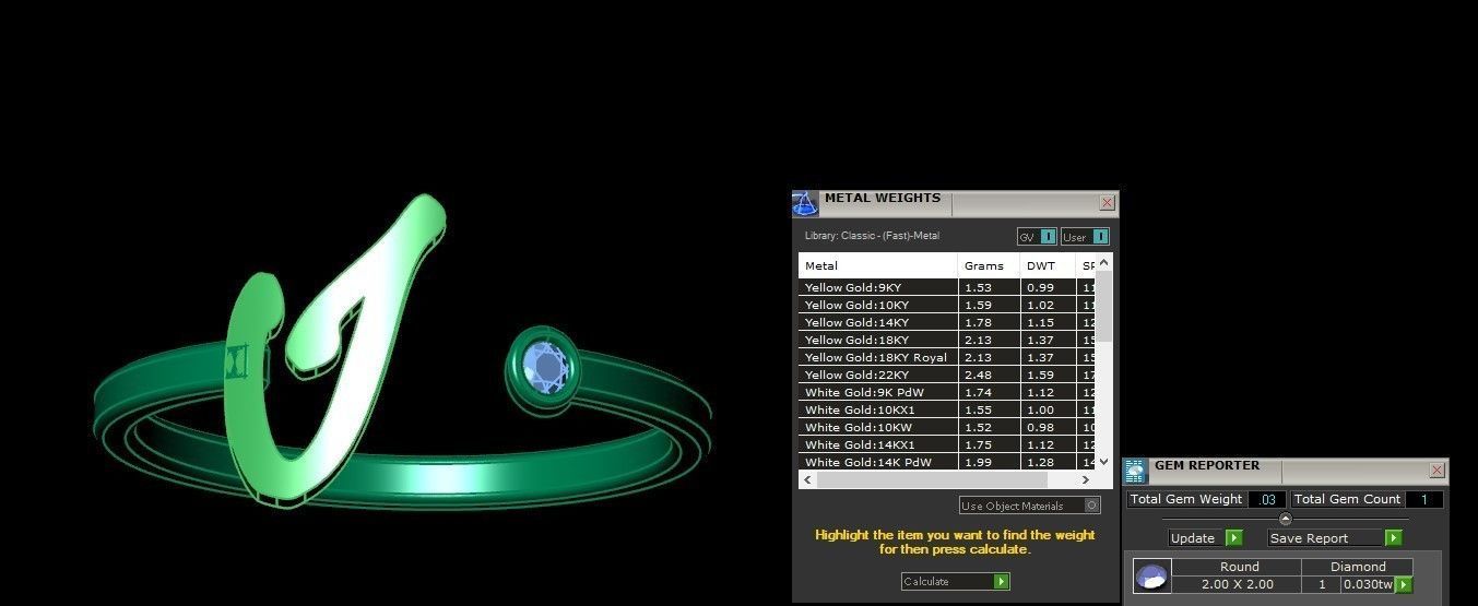 Open End I Alphabet Ring 3dm STL OBJ FBX Render Details 3D print model_3