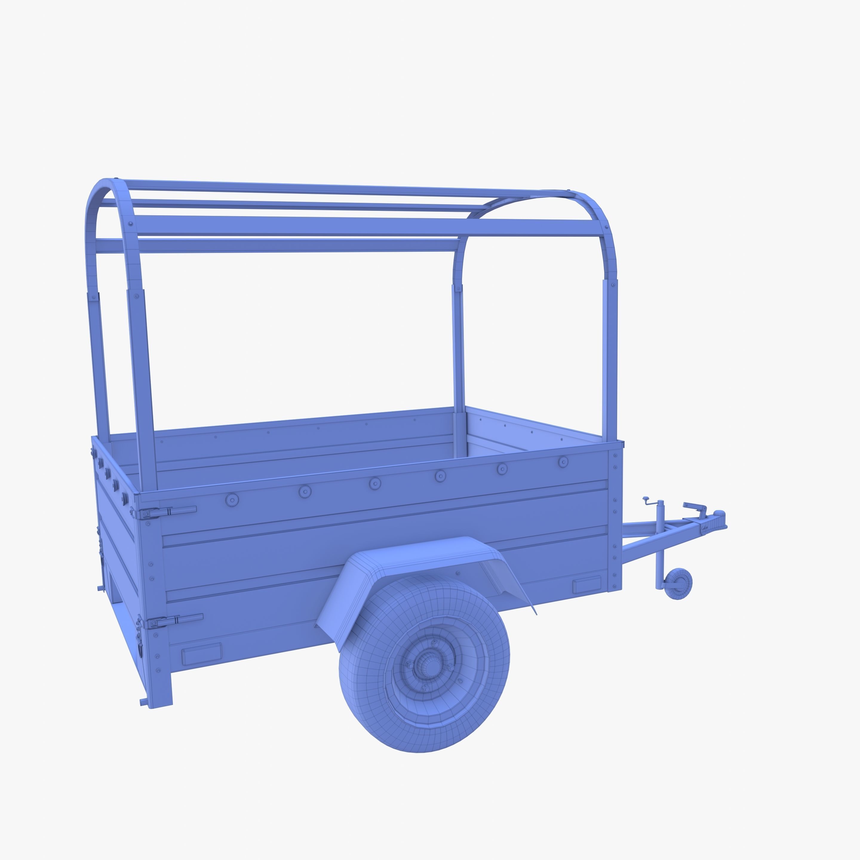 Cargo Trailer v2 weathered Low-poly 3D model_26
