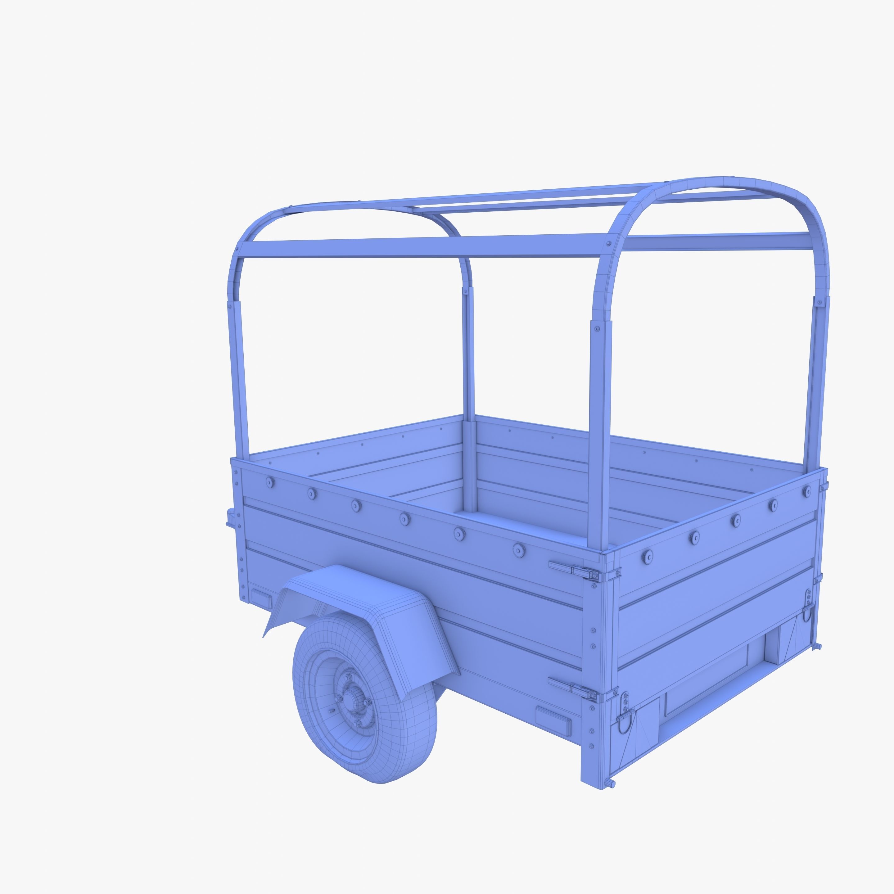 Cargo Trailer v2 weathered Low-poly 3D model_24