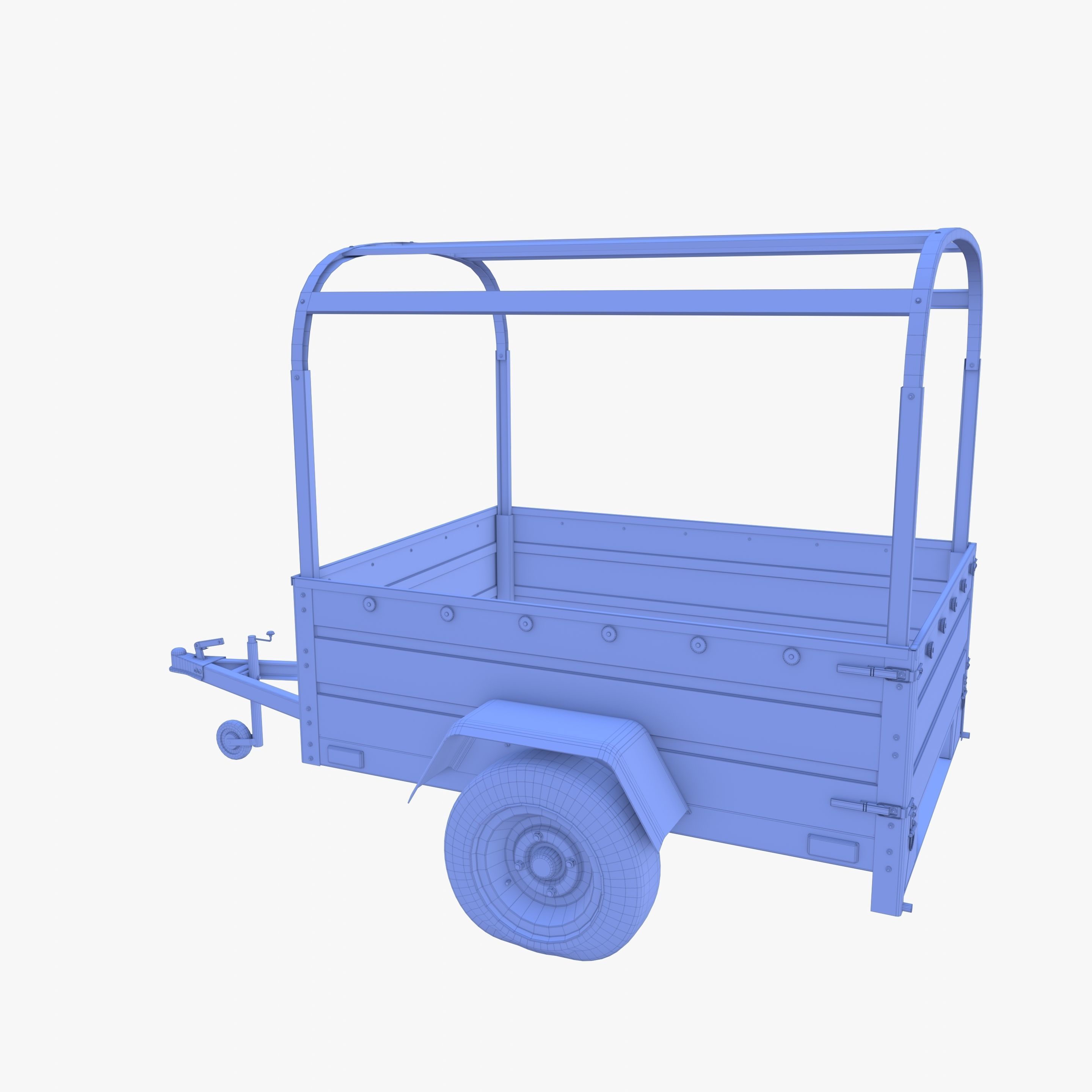 Cargo Trailer v2 weathered Low-poly 3D model_23