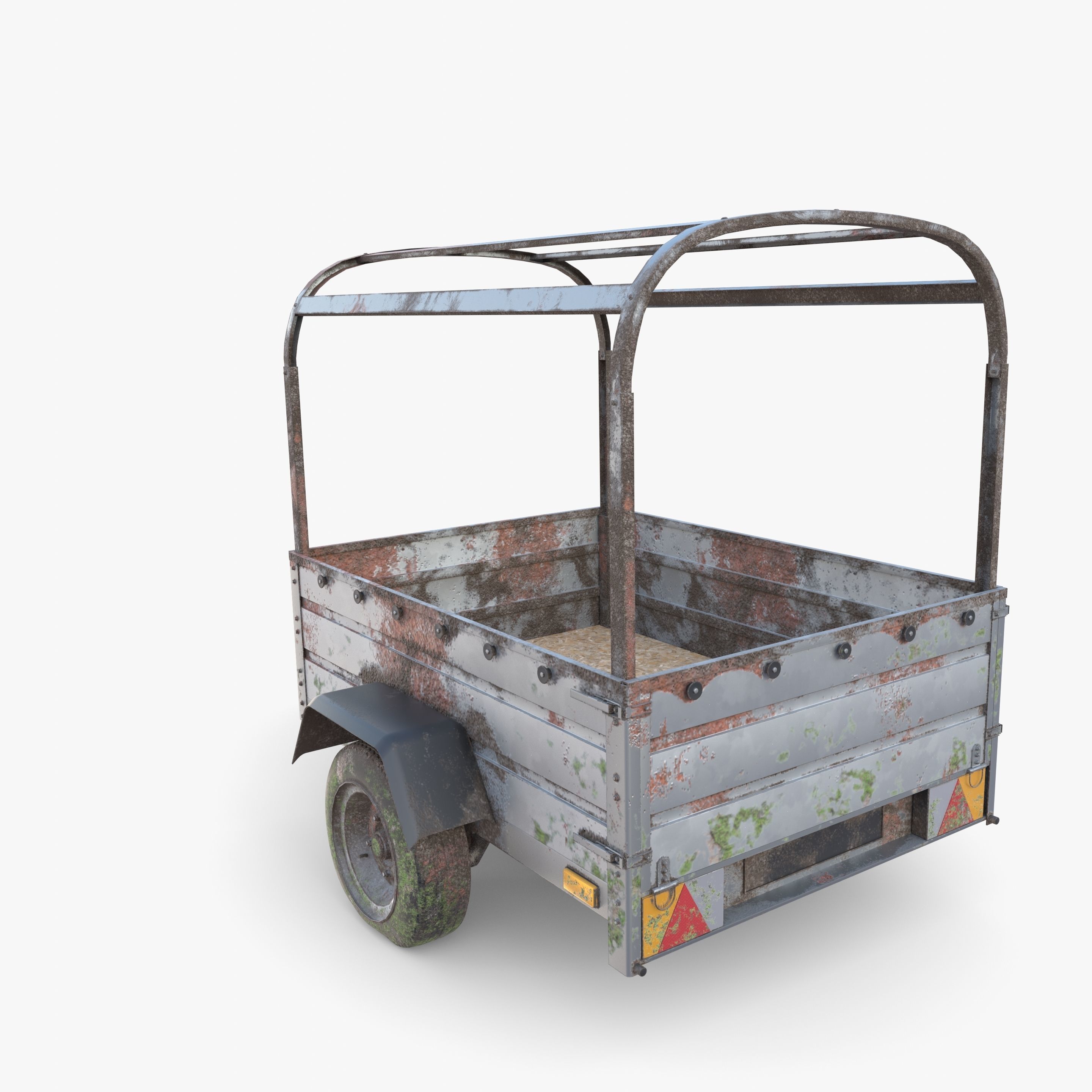 Cargo Trailer v2 weathered Low-poly 3D model_3