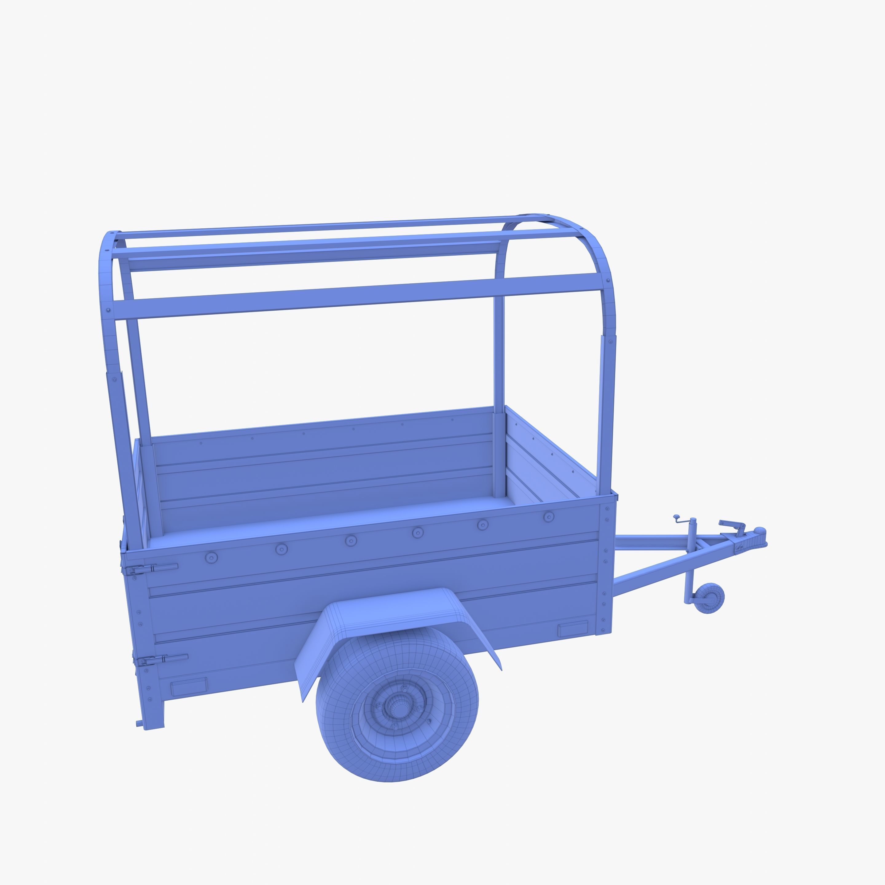 Cargo Trailer v2 weathered Low-poly 3D model_33