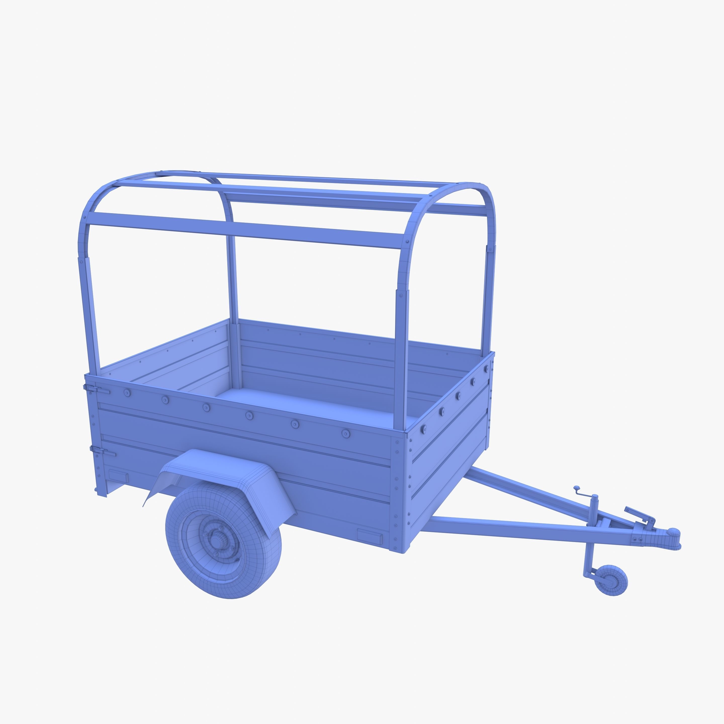 Cargo Trailer v2 weathered Low-poly 3D model_34