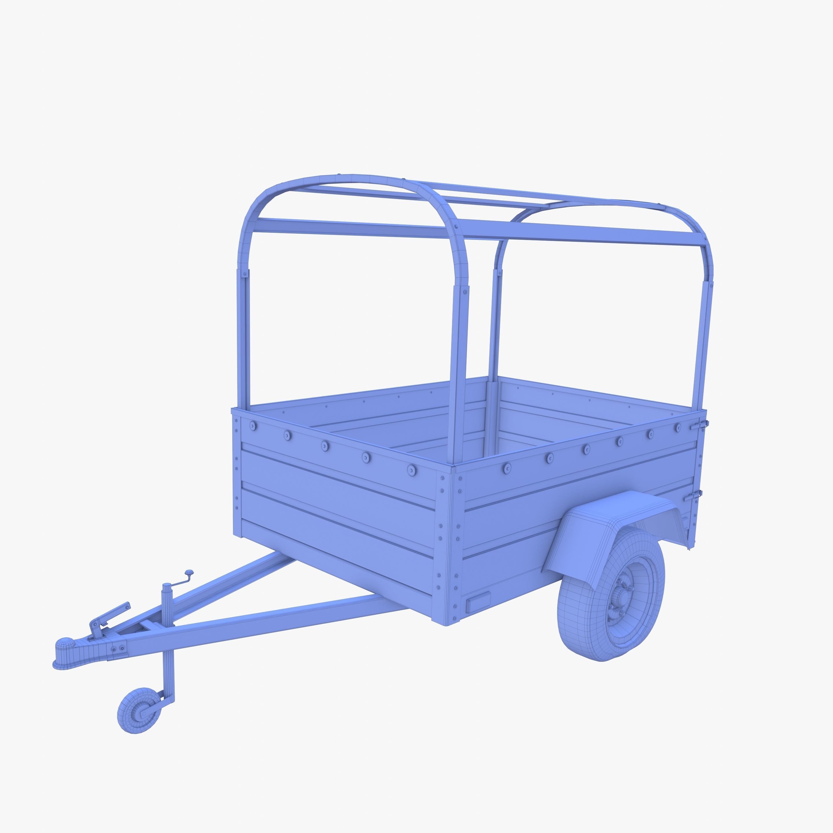 Cargo Trailer v2 weathered Low-poly 3D model_21