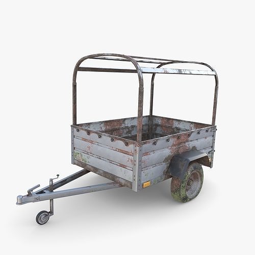 Cargo Trailer v2 weathered Low-poly 3D model