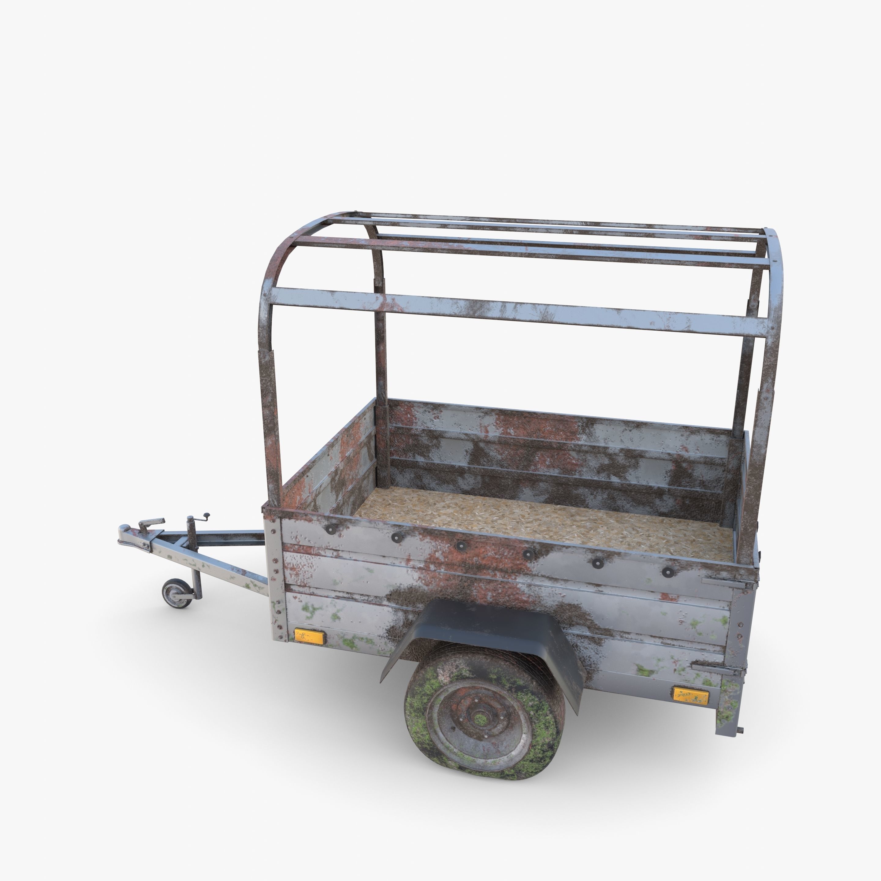 Cargo Trailer v2 weathered Low-poly 3D model_12