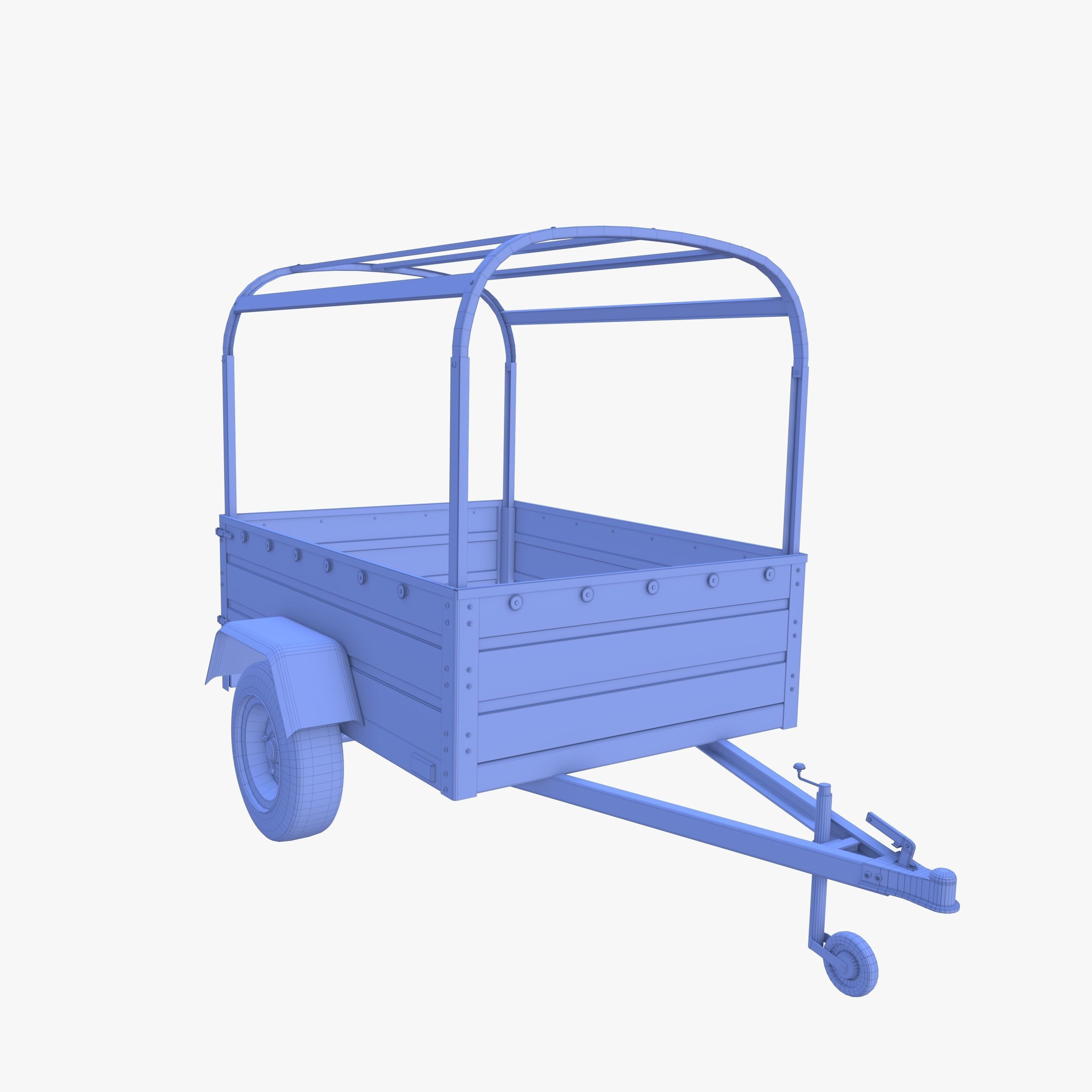 Cargo Trailer v2 weathered Low-poly 3D model_28