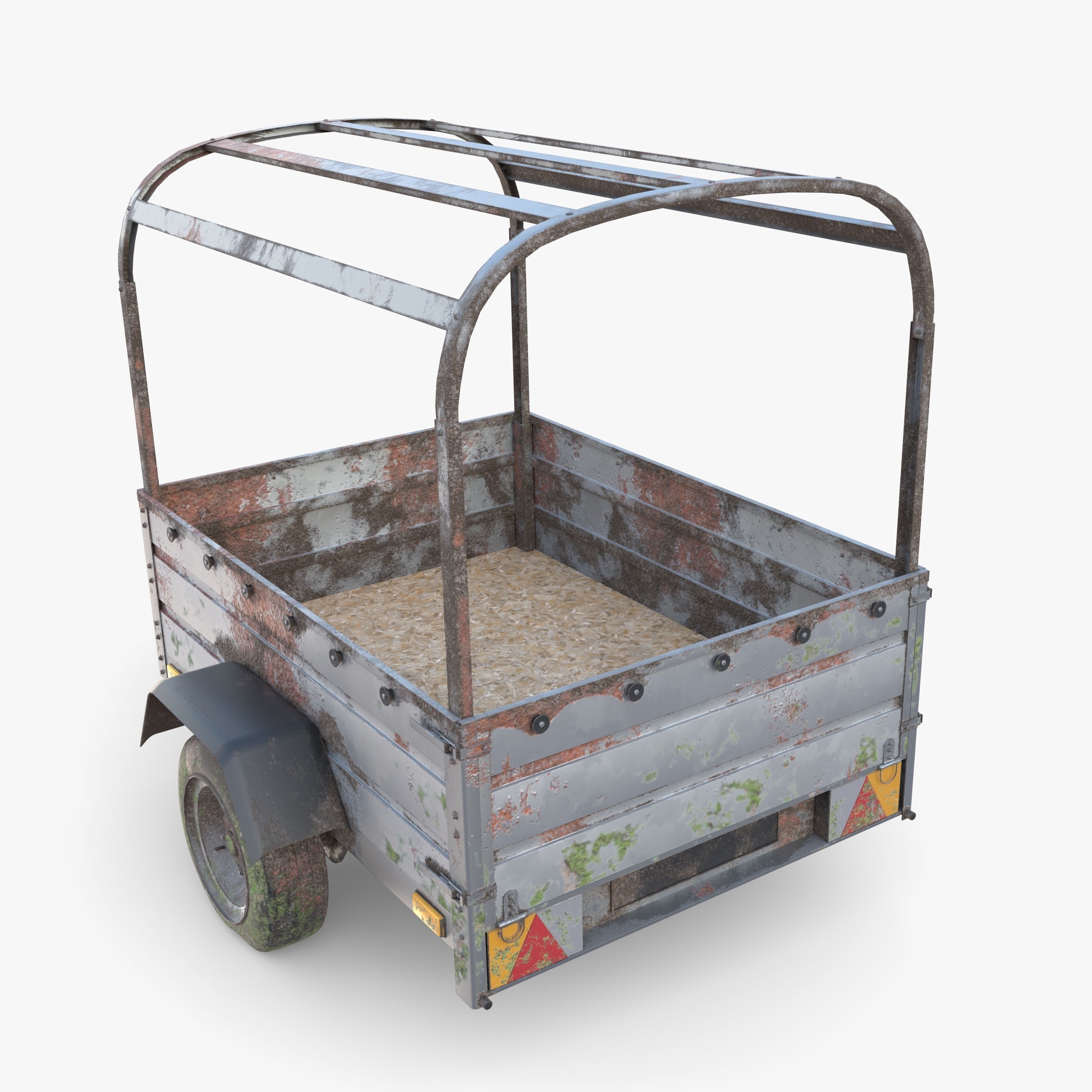 Cargo Trailer v2 weathered Low-poly 3D model_20