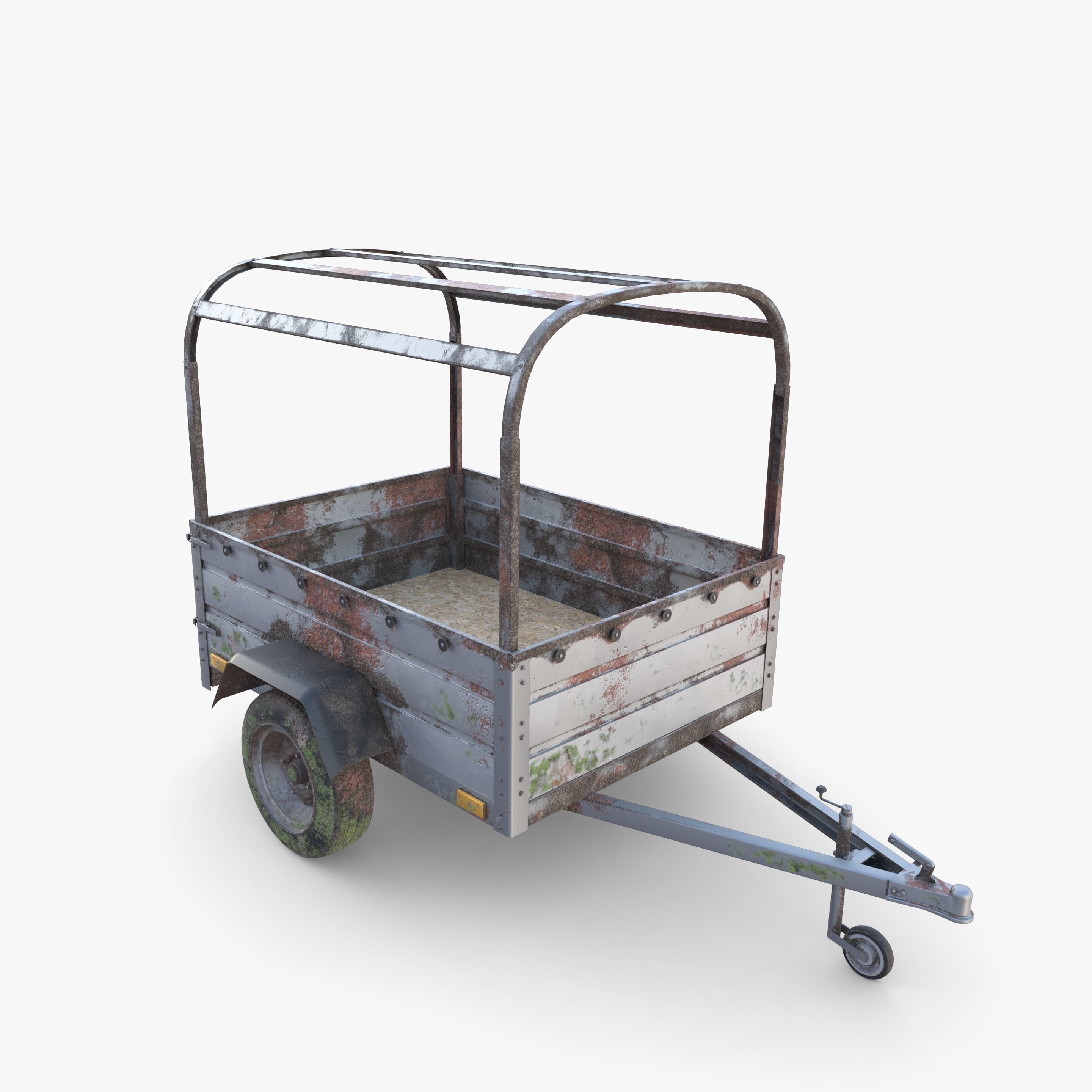 Cargo Trailer v2 weathered Low-poly 3D model_18