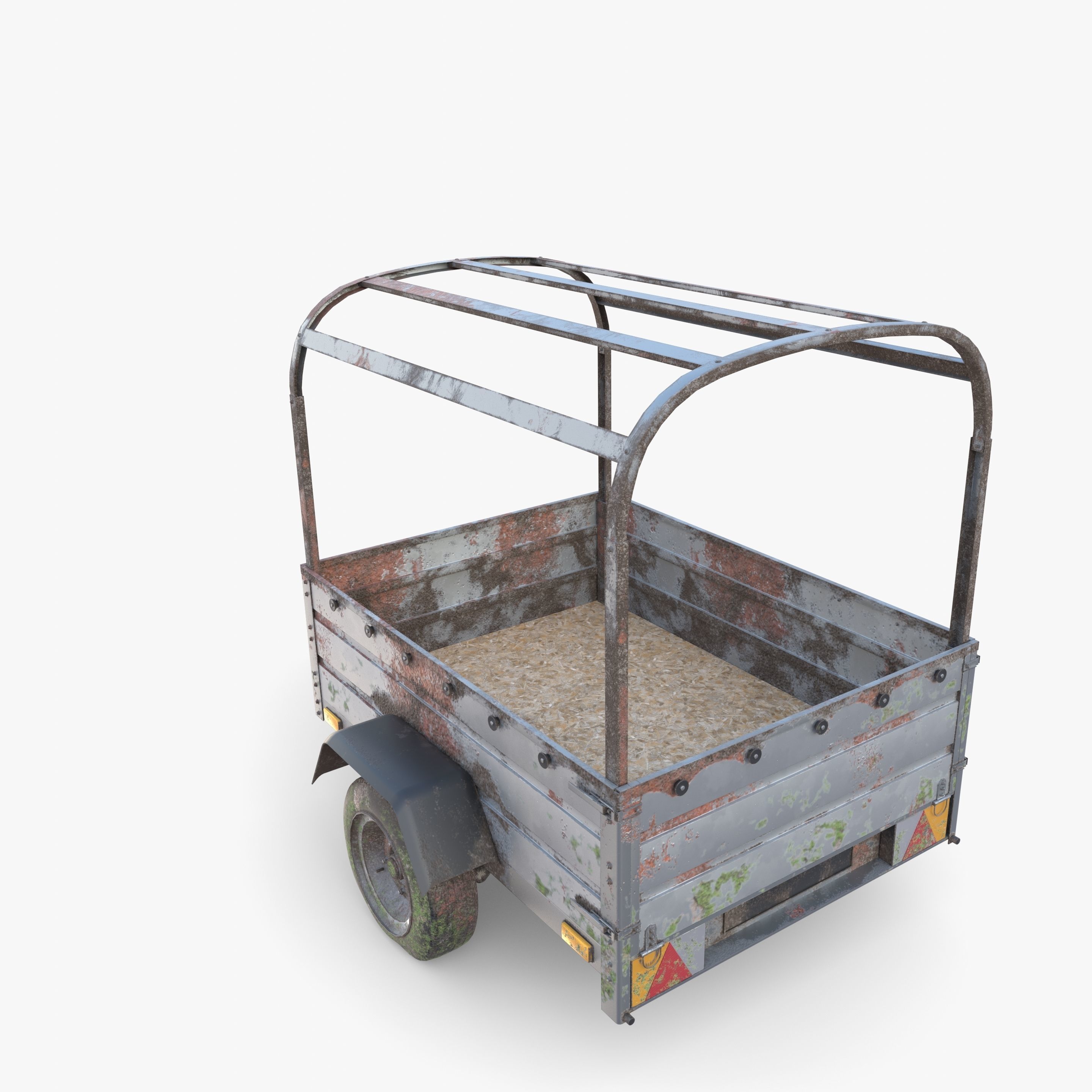 Cargo Trailer v2 weathered Low-poly 3D model_13