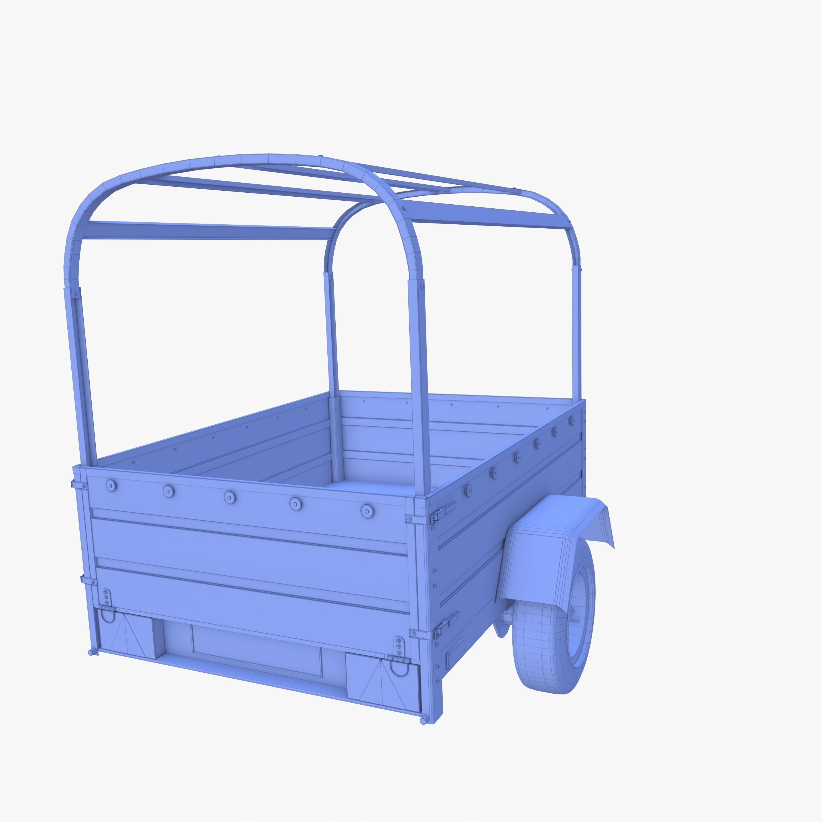 Cargo Trailer v2 weathered Low-poly 3D model_25