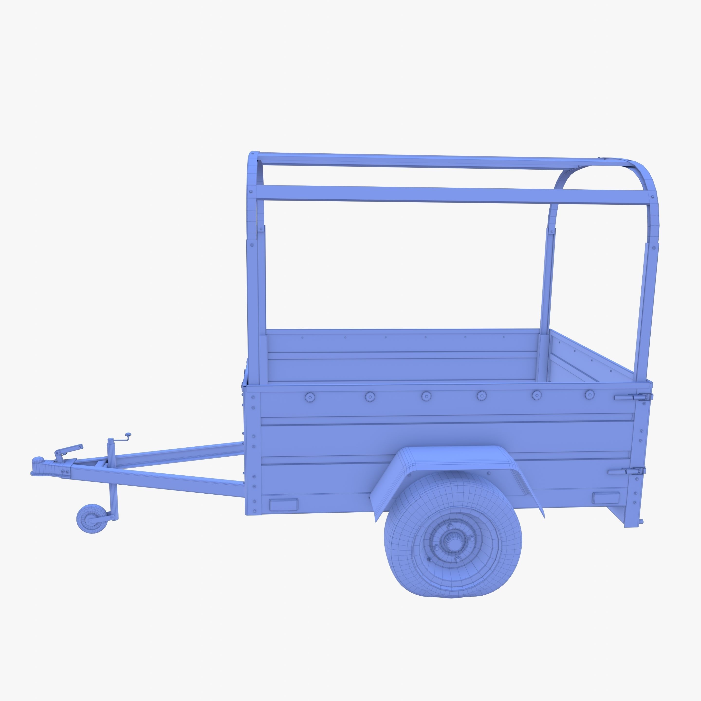 Cargo Trailer v2 weathered Low-poly 3D model_22