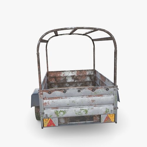 Cargo Trailer v2 weathered Low-poly 3D model 5