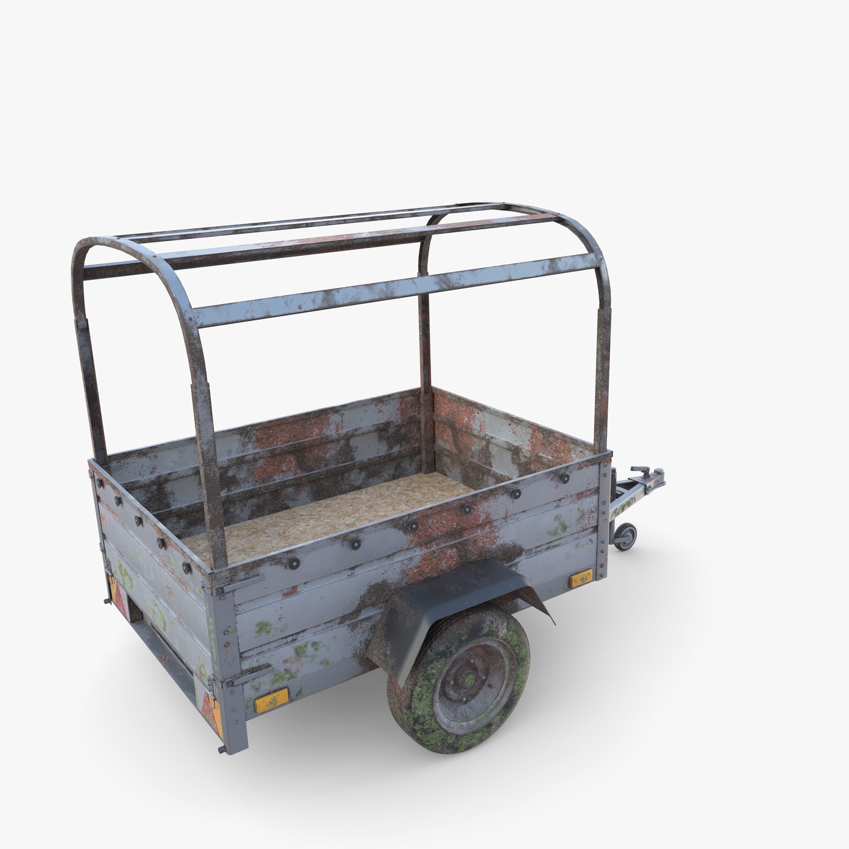 Cargo Trailer v2 weathered Low-poly 3D model_15