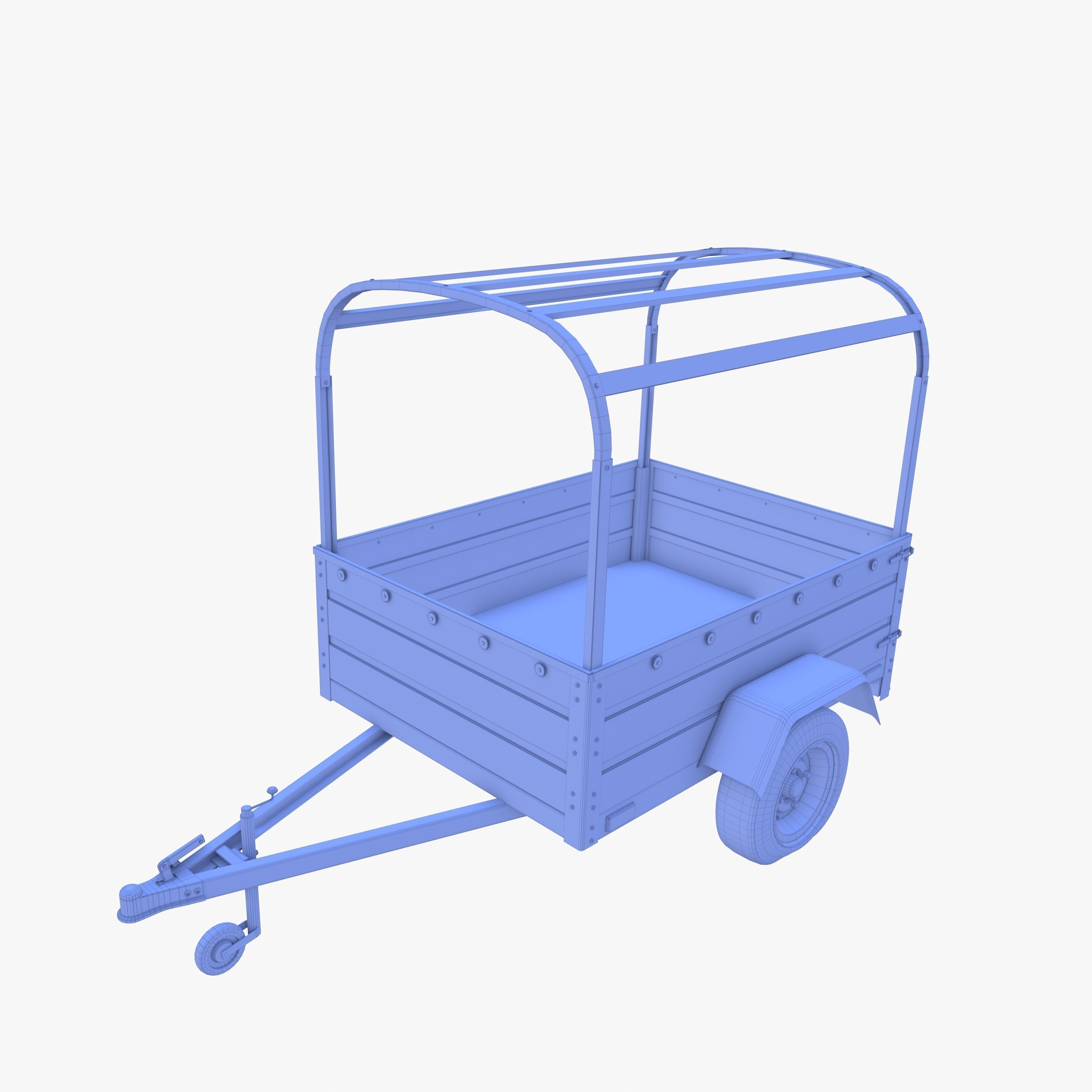 Cargo Trailer v2 weathered Low-poly 3D model_30